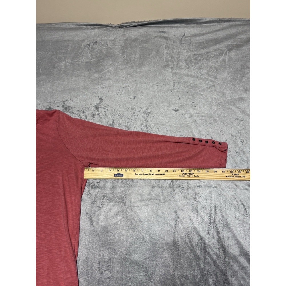 J Jill Women Size L Red Long Sleeve Shirt Stained - Picture 10 of 10